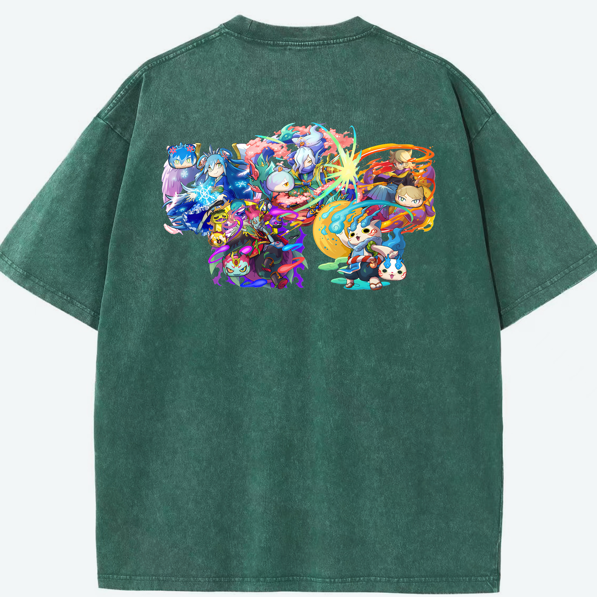 （画像用） 妖怪ウォッチ Yo-kai Watch 綿100% ヴィンテージ風 半袖Tシャツ（背面プリント）